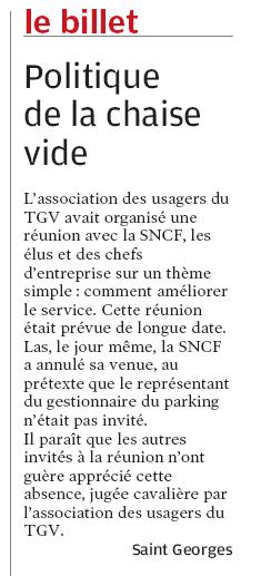 Politique de la chaise vide